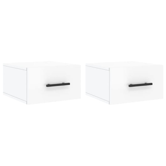 Comodini a Muro 2 pz-Set di 2 Tavolino da notte Bianco Lucido 35x35x20 cm 507224