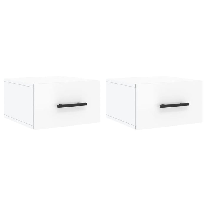 Comodini a Muro 2 pz-Set di 2 Tavolino da notte Bianco Lucido 35x35x20 cm 507224