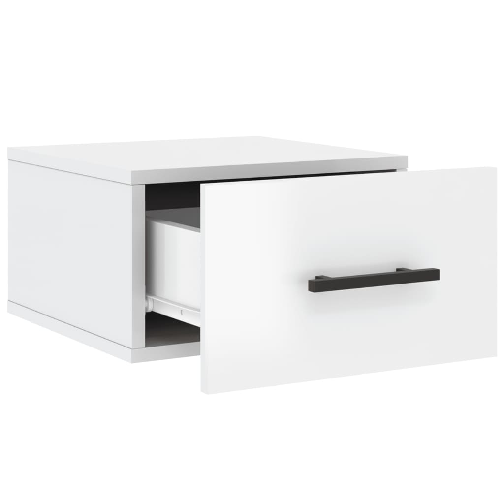 Comodini a Muro 2 pz-Set di 2 Tavolino da notte Bianco Lucido 35x35x20 cm 507224