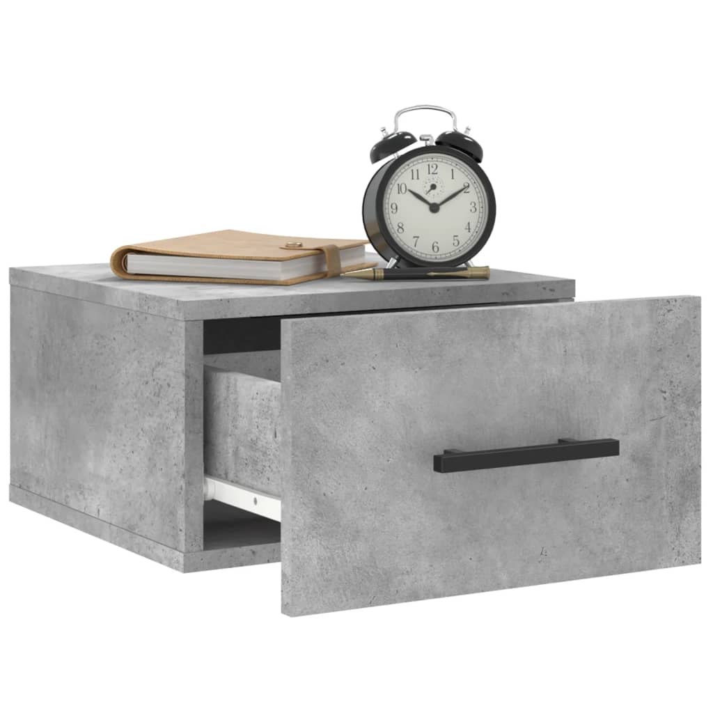 Comodini a Muro 2 pz Grigio Cemento 35x35x20 cm 829877