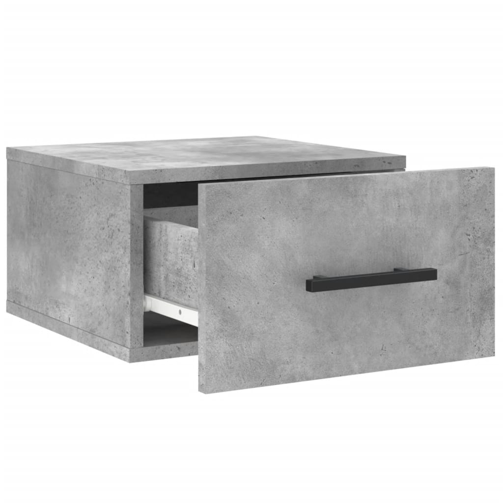 Comodini a Muro 2 pz Grigio Cemento 35x35x20 cm 829877