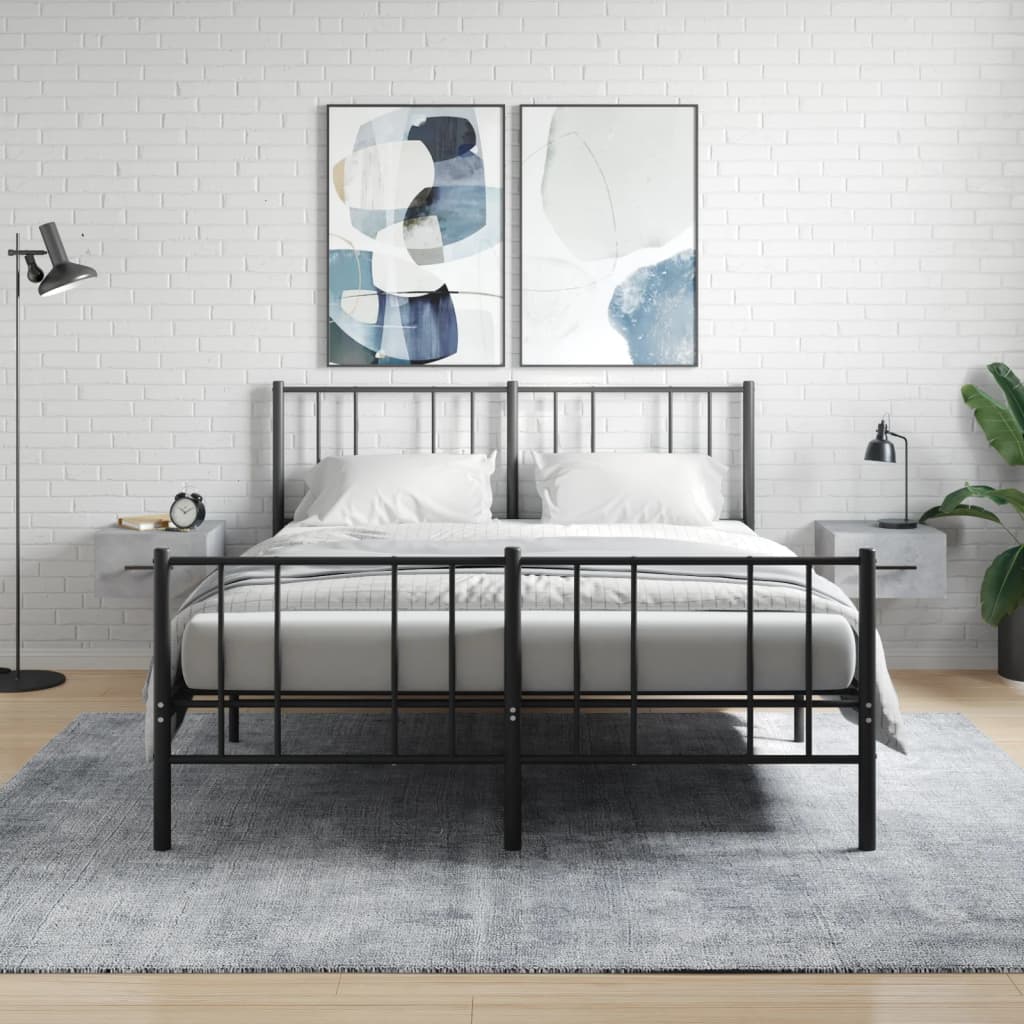 Comodini a Muro 2 pz-Set di 2 Tavolino da notte Grigio Cemento 35x35x20 cm 741638