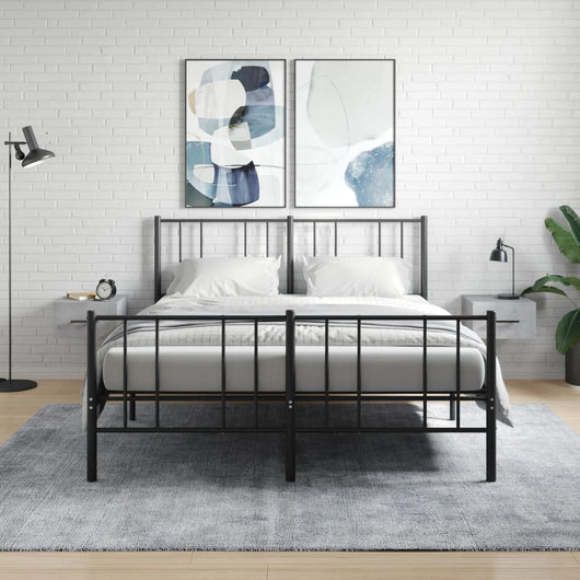 Comodini a Muro 2 pz-Set di 2 Tavolino da notte Grigio Cemento 35x35x20 cm 741638
