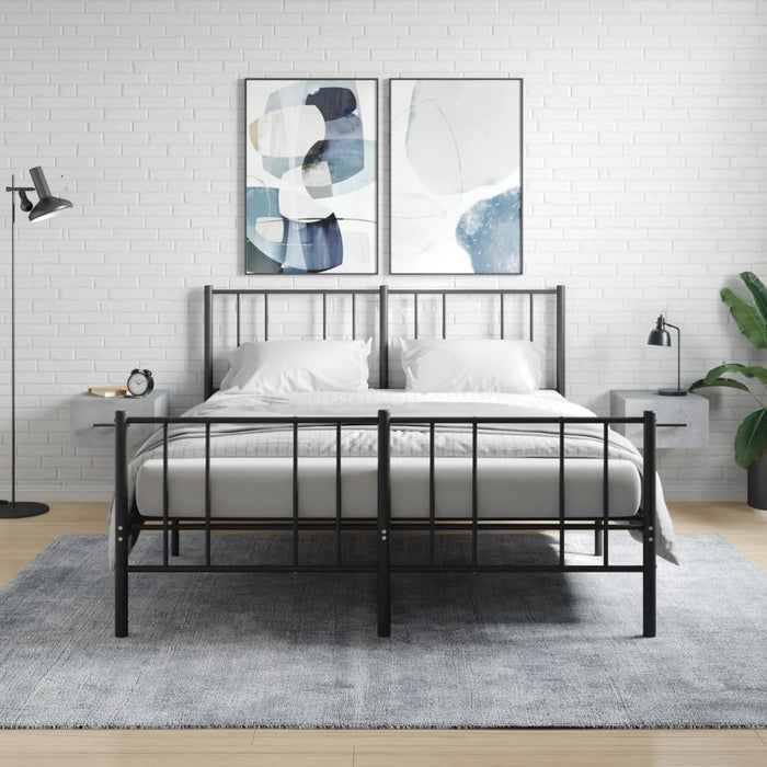 Comodini a Muro 2 pz-Set di 2 Tavolino da notte Grigio Cemento 35x35x20 cm 741638