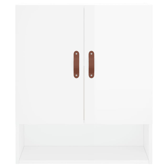 Armadietto a Muro Bianco Lucido 60x31x70 cm Legno Multistrato 829886