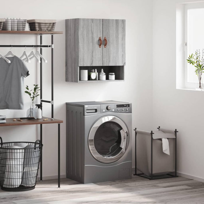 Armadietto a Muro Grigio Sonoma 60x31x70cm in Legno Multistrato 829890