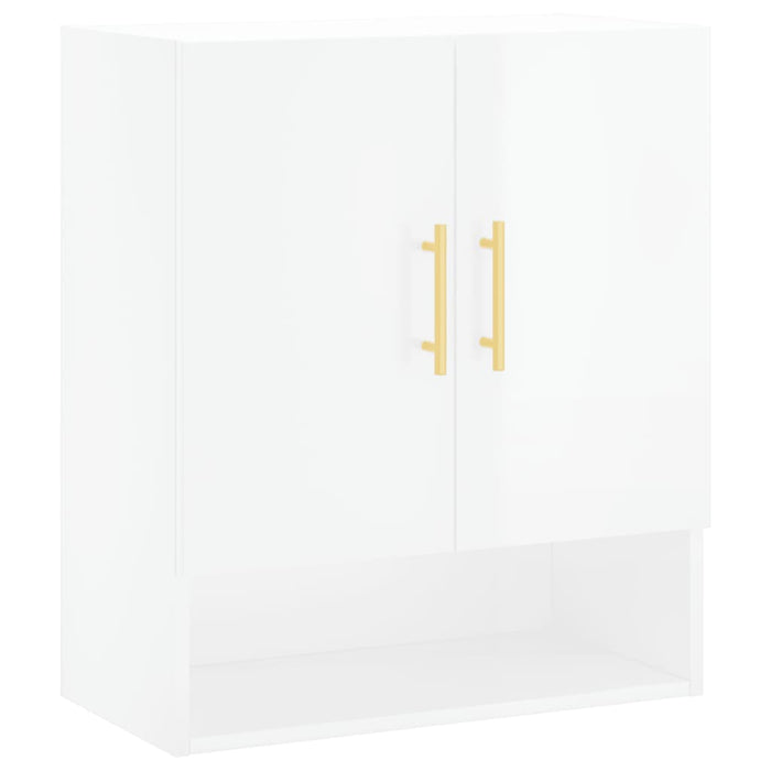 Armadietto a Muro Bianco Lucido 60x31x70 cm Legno Multistrato 829894