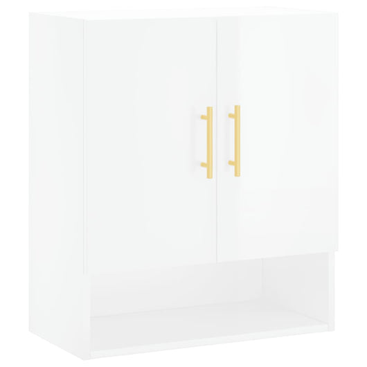 Armadietto a Muro Bianco Lucido 60x31x70 cm Legno Multistratocod mxl 129971