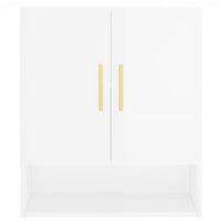 Armadietto a Muro Bianco Lucido 60x31x70 cm Legno Multistrato 829894