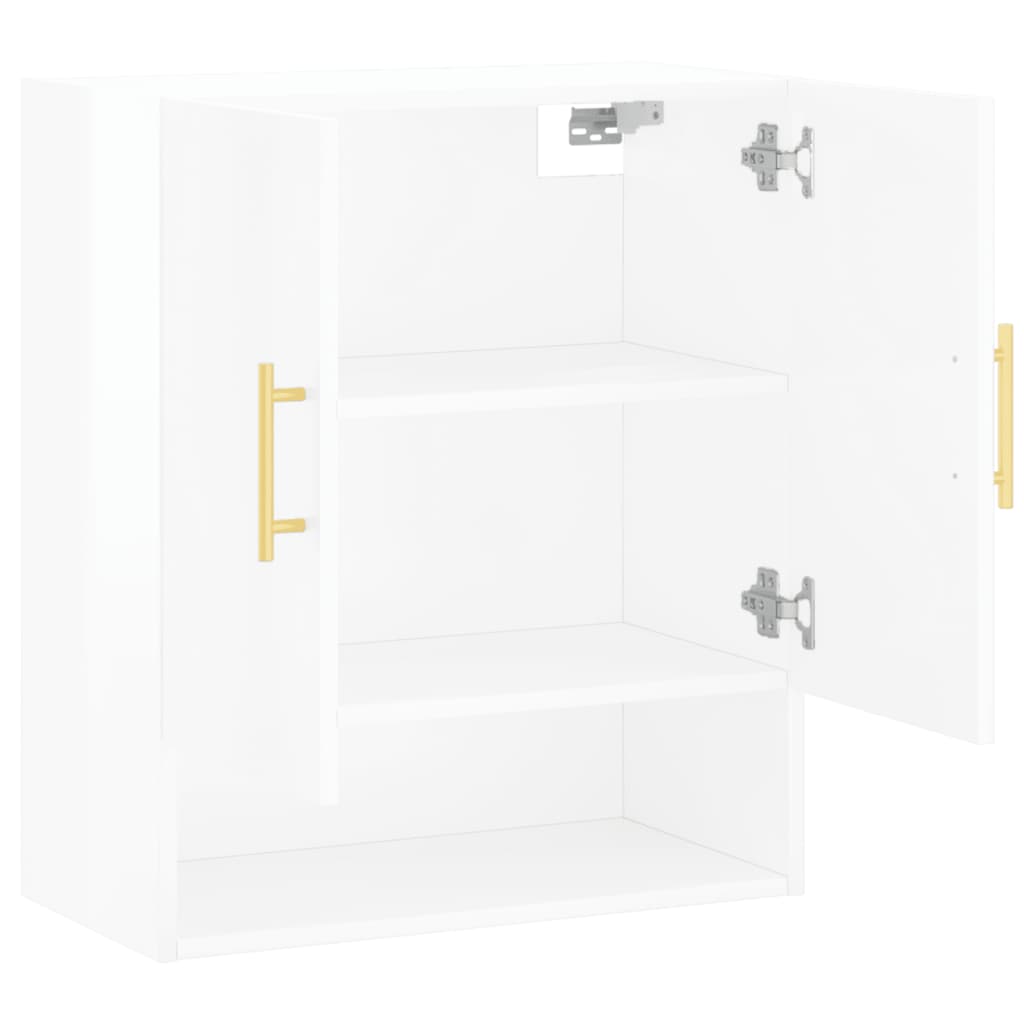 Armadietto a Muro Bianco Lucido 60x31x70 cm Legno Multistrato 829894