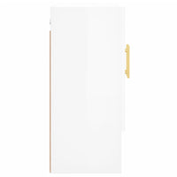 Armadietto a Muro Bianco Lucido 60x31x70 cm Legno Multistrato 829894