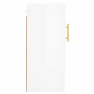 Armadietto a Muro Bianco Lucido 60x31x70 cm Legno Multistrato 829894