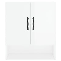 Armadietto a Muro Bianco Lucido 60x31x70 cm Legno Multistrato 829902