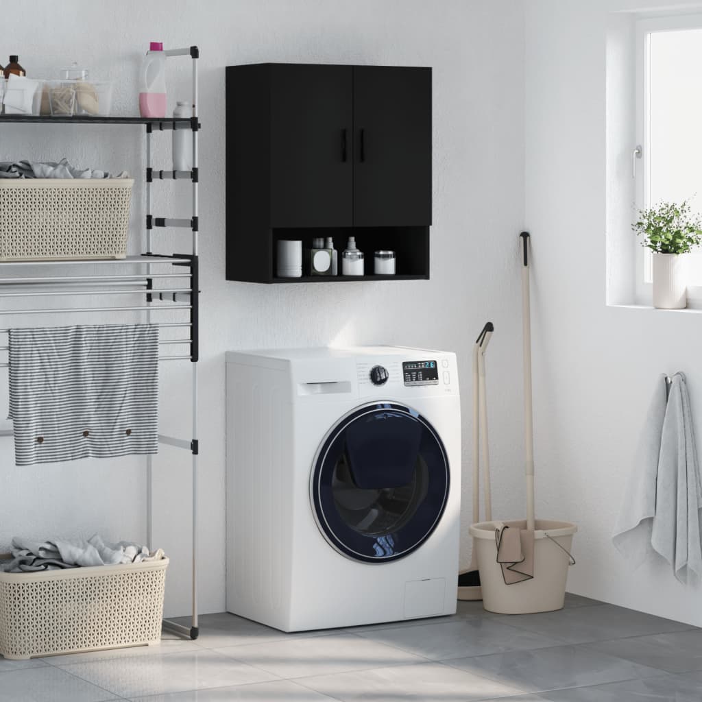 Armadietto a Muro Nero 60x31x70 cm in Legno Multistrato 829925