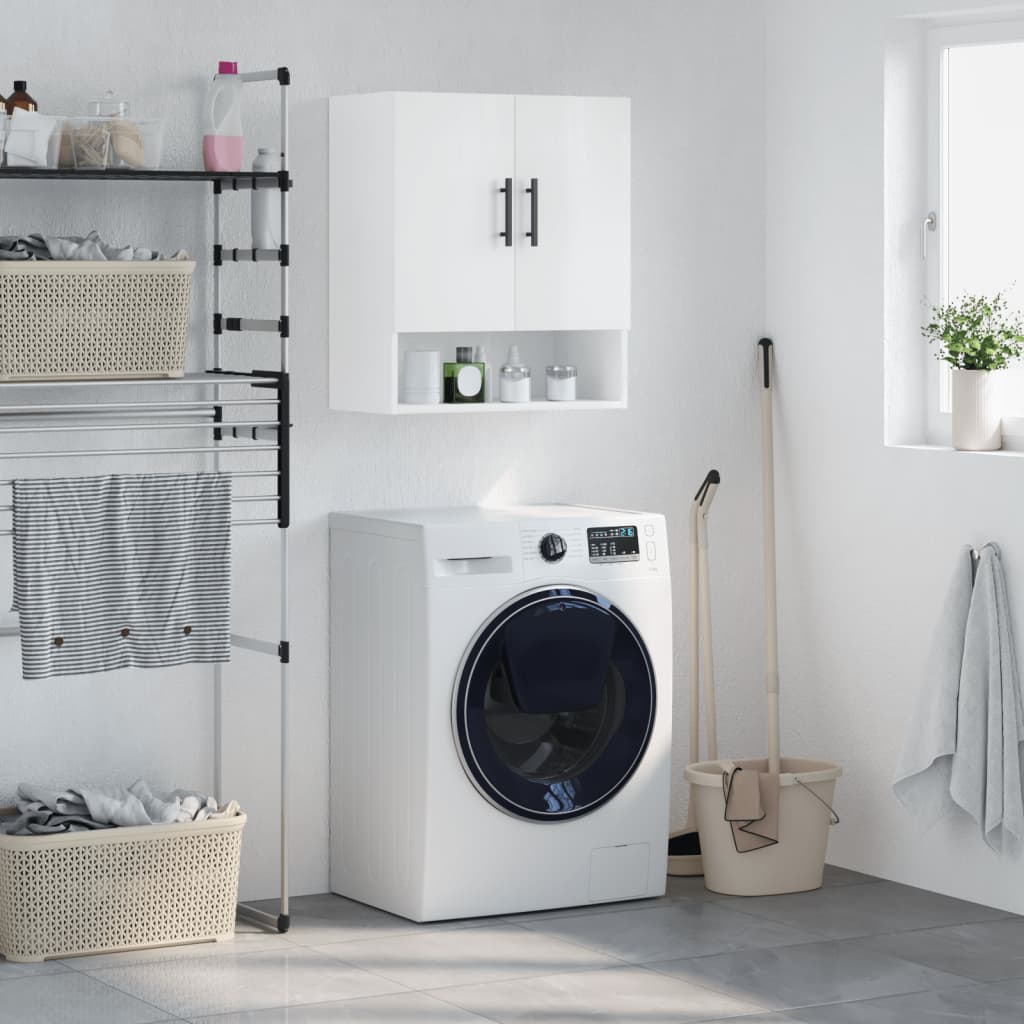 Armadietto a Muro Bianco Lucido 60x31x70 cm Legno Multistratocod mxl 82076