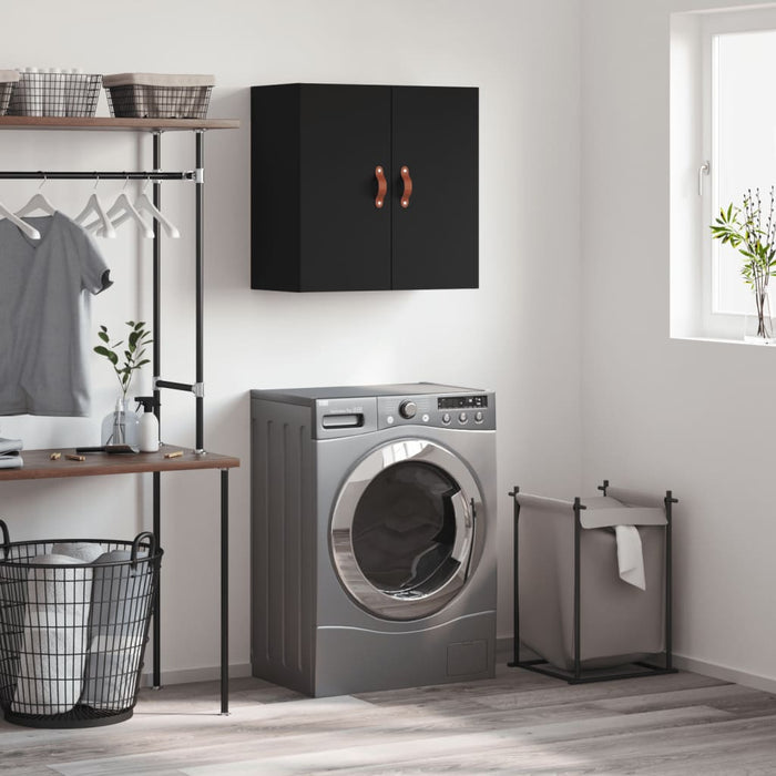 Armadietto a Muro Nero 60x31x60 cm in Legno Multistrato 829941