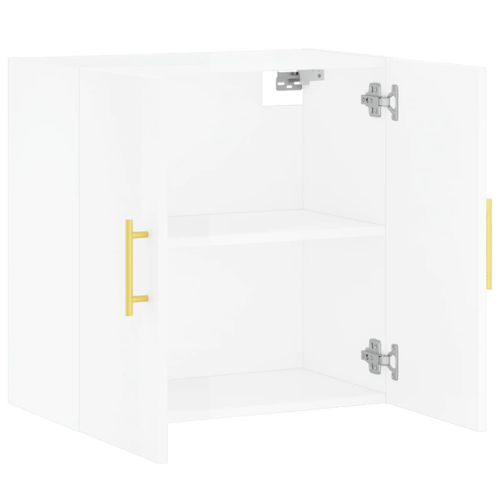 Armadietto a Muro Bianco Lucido 60x31x60 cm Legno Multistrato 829950