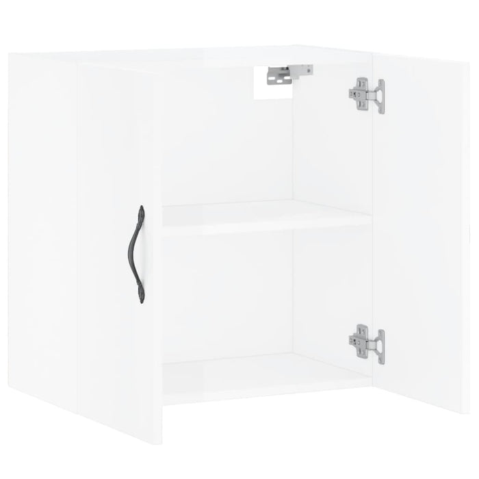 Armadietto a Muro Bianco Lucido 60x31x60 cm Legno Multistrato 829958