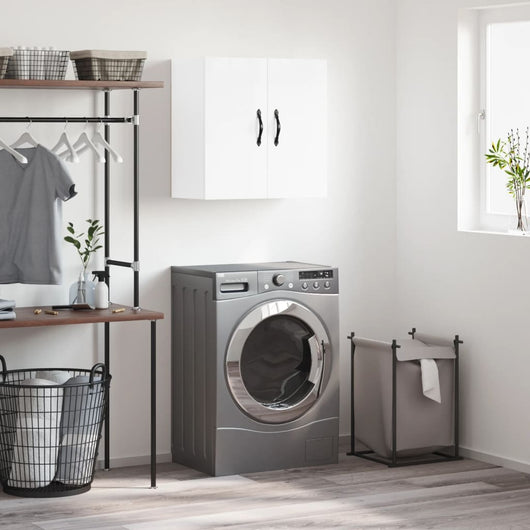 Armadietto a Muro Bianco Lucido 60x31x60 cm Legno Multistrato 829958