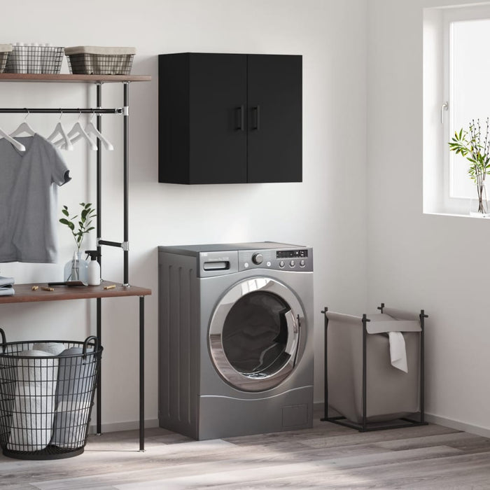 Armadietto a Muro Nero 60x31x60 cm in Legno Multistrato 829973