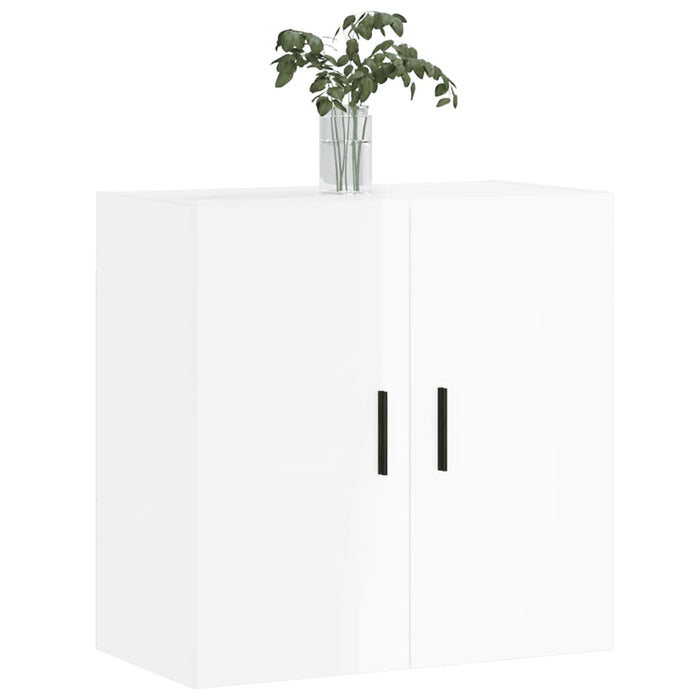 Armadietto a Muro Bianco Lucido 60x31x60 cm Legno Multistrato 829982