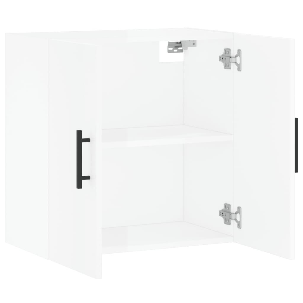 Armadietto a Muro Bianco Lucido 60x31x60 cm Legno Multistrato 829990
