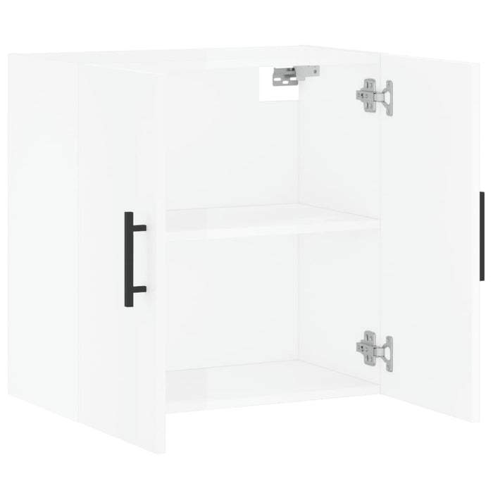 Armadietto a Muro Bianco Lucido 60x31x60 cm Legno Multistrato 829990