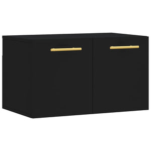 Mobile a Parete Nero 60x36,5x35 cm in Legno Multistrato 830005