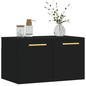 Mobile a Parete Nero 60x36,5x35 cm in Legno Multistrato 830005