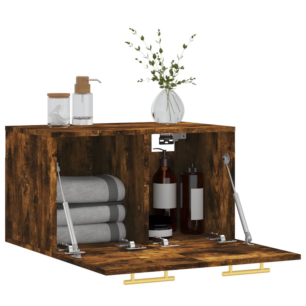 Mobile a Parete Rovere Fumo 60x36,5x35 cm in Legno Multistrato 830009