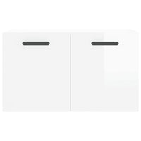 Armadietto a Muro Bianco Lucido 60x36,5x35 cm Legno Multistrato 830030