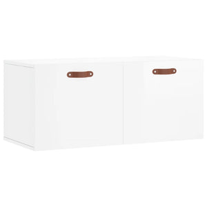 Mobile a Parete Bianco Lucido 80x36,5x35 cm Legno Multistrato 830054