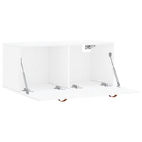 Mobile a Parete Bianco Lucido 80x36,5x35 cm Legno Multistrato 830054