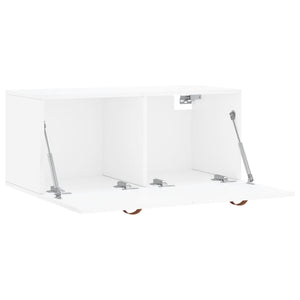 Mobile a Parete Bianco Lucido 80x36,5x35 cm Legno Multistrato 830054