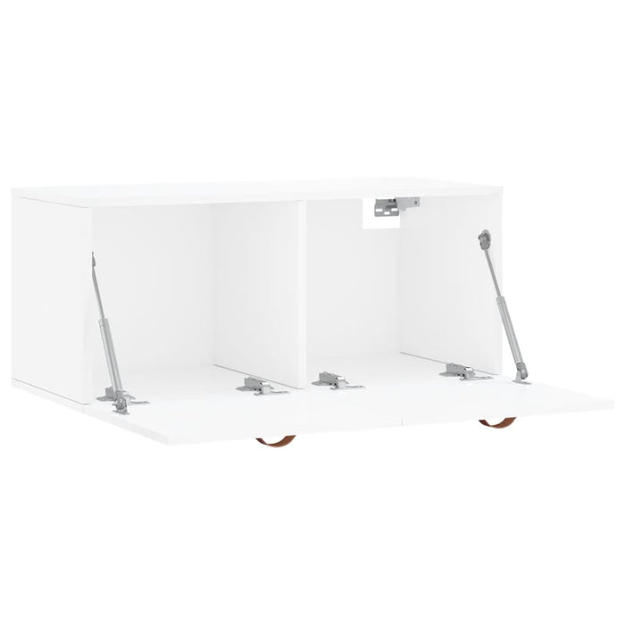 Mobile a Parete Bianco Lucido 80x36,5x35 cm Legno Multistrato 830054