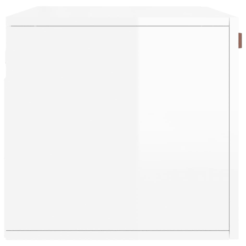 Mobile a Parete Bianco Lucido 80x36,5x35 cm Legno Multistrato 830054