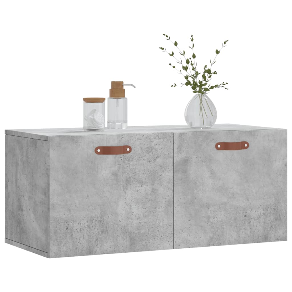 Mobile a Parete Grigio Cemento 80x36,5x35 cm Legno Multistrato 830056