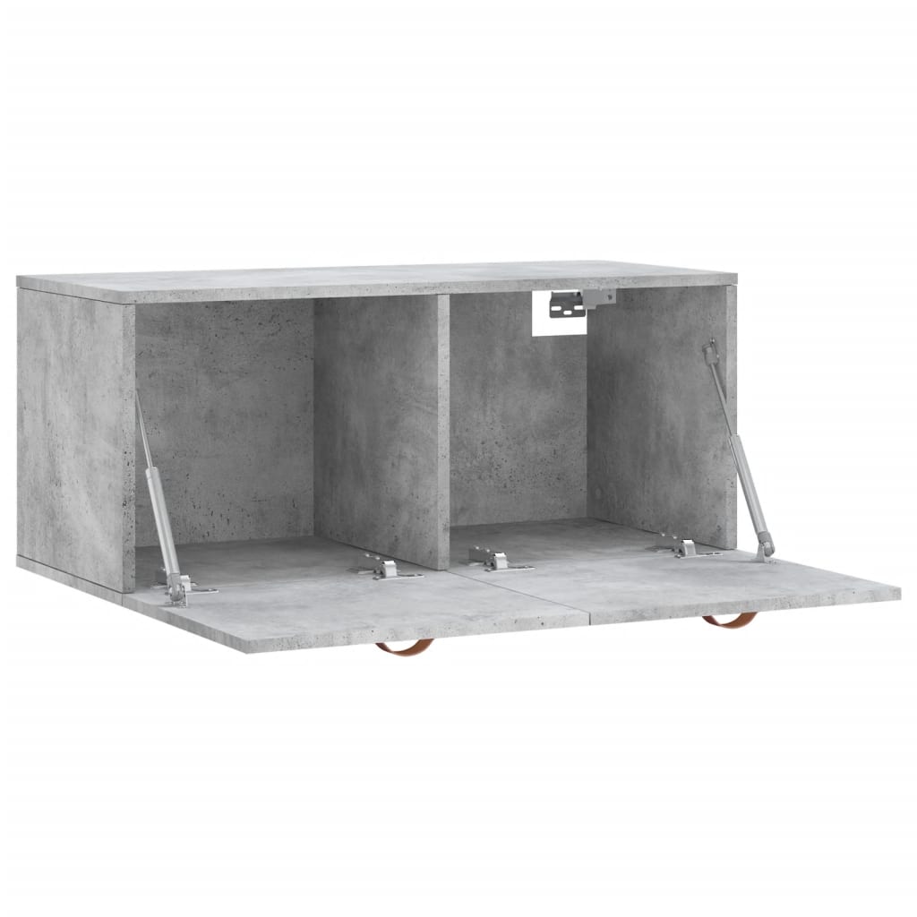 Mobile a Parete Grigio Cemento 80x36,5x35 cm Legno Multistrato 830056