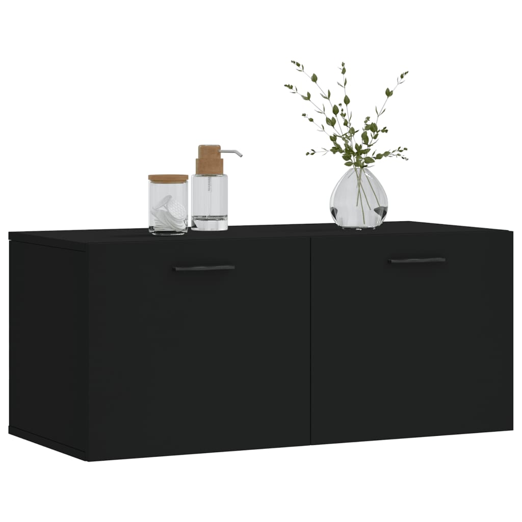 Mobile a Parete Nero 80x36,5x35 cm in Legno Multistratocod mxl 79119