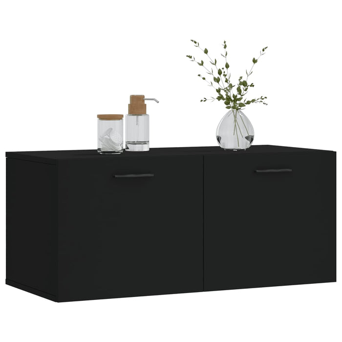 Mobile a Parete Nero 80x36,5x35 cm in Legno Multistratocod mxl 79119