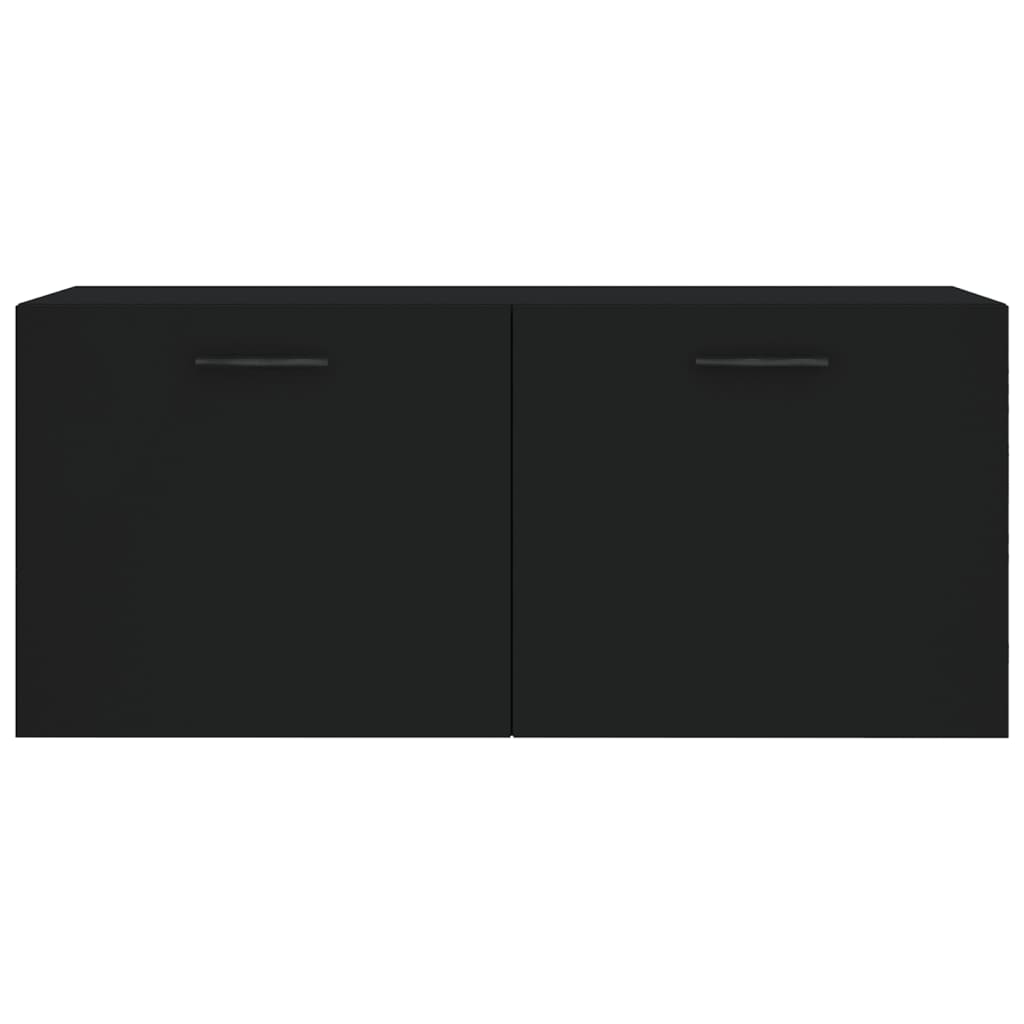 Mobile a Parete Nero 80x36,5x35 cm in Legno Multistrato 830093