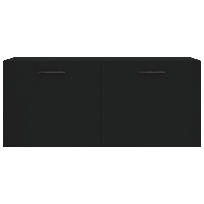 Mobile a Parete Nero 80x36,5x35 cm in Legno Multistrato 830093
