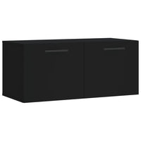 Mobile a Parete Nero 80x36,5x35 cm in Legno Multistratocod mxl 103164