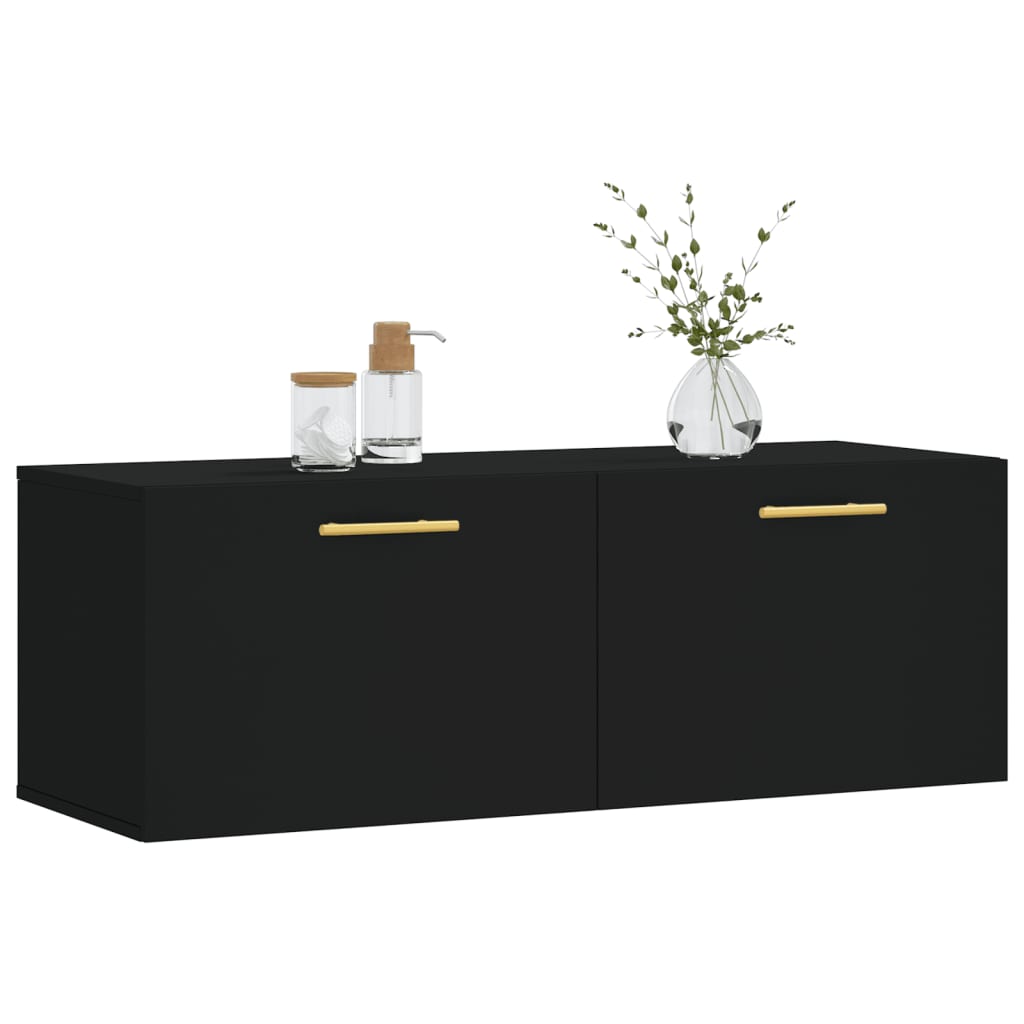 Mobile a Parete Nero 100x36,5x35 cm in Legno Multistratocod mxl 103117
