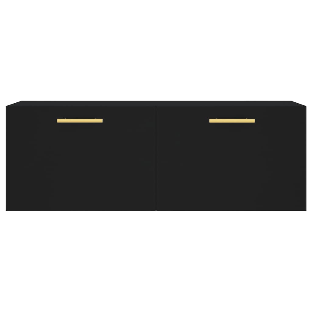 Mobile a Parete Nero 100x36,5x35 cm in Legno Multistrato 830117