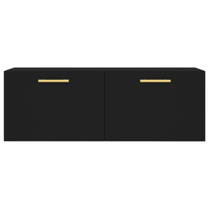 Mobile a Parete Nero 100x36,5x35 cm in Legno Multistrato 830117