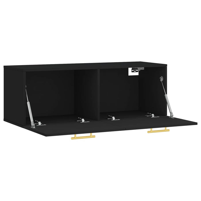 Mobile a Parete Nero 100x36,5x35 cm in Legno Multistrato 830117