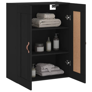 Mobile a Parete Nero 69,5x34,90 cm in Legno Multistrato 830357