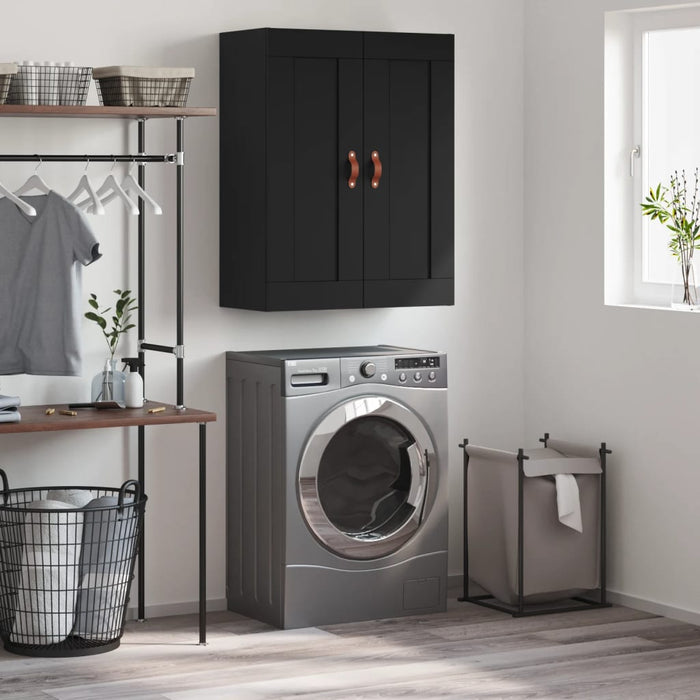 Mobile a Parete Nero 69,5x34,90 cm in Legno Multistrato 830357