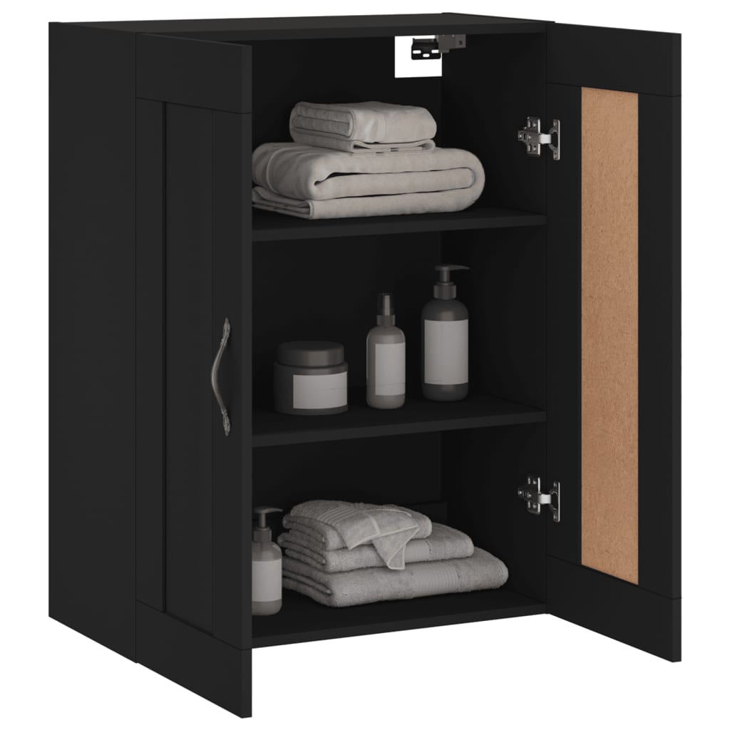 Mobile a Parete Nero 69,5x34,90 cm in Legno Multistrato 830373